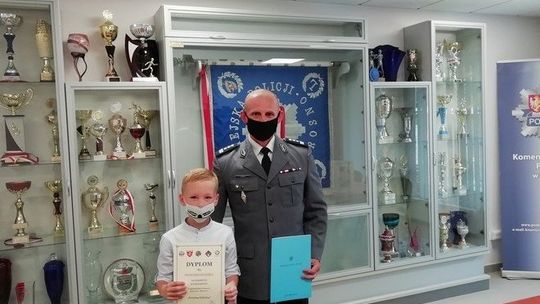 10-letni Mateusz wyróżniony przez policjantów