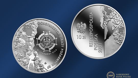 „100-lecie powstania Związku Ochotniczych Straży Pożarnych RP” na srebrnej monecie NBP