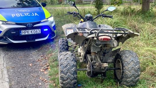 14-latek na quadzie bez uprawnień, OC i dopuszczenia do ruchu. Policja apeluje o rozsądek