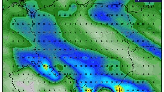 ALERT METEO - silny wiatr oraz opady deszczu