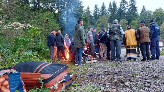 Beskid Niski. Kolejna kontrola obozowisk zagranicznych grzybiarzy. Kilku ukarano mandatami