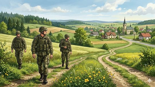 Ćwiczenia żołnierzy na terenie gminy Chorkówka