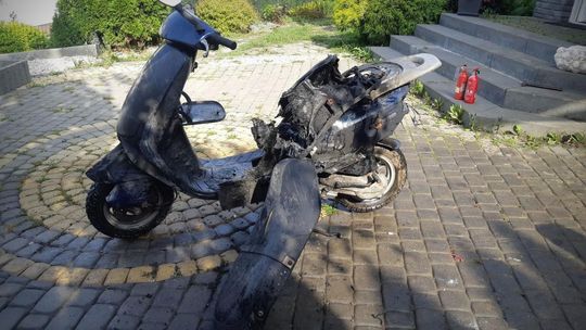 ? Dukla. Pożar skutera przy Polnej