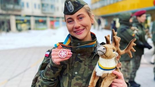 Izabela Marcisz na podium wojskowych Mistrzostw Świata