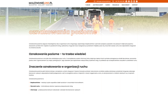 Oznakowania poziome - MalowanieLinii.pl