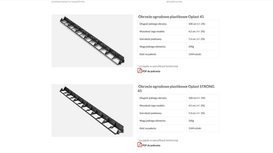 Oplast Garden - obrzeża ogrodowe plastikowe