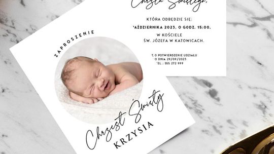 Zaproszenie na chrzest ZE ZDJĘCIEM