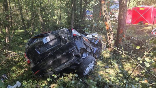 Jedna osoba zginęła. Skoda ścięła betonowy słup