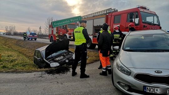 Kierowca volkswagena wjechał w mostek na DK19 w Krościenku Wyżnym