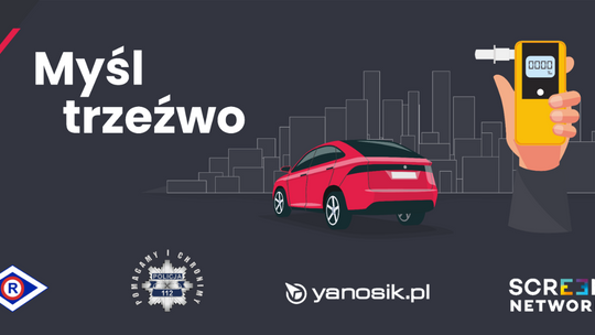 Kierowco "myśl trzeźwo"- trwa akcja komunikatora Yanosik i biura ruchu drogowego KGP.