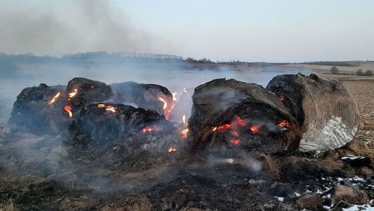 Kolejny raz ktoś podpalił bele siana w Cergowej