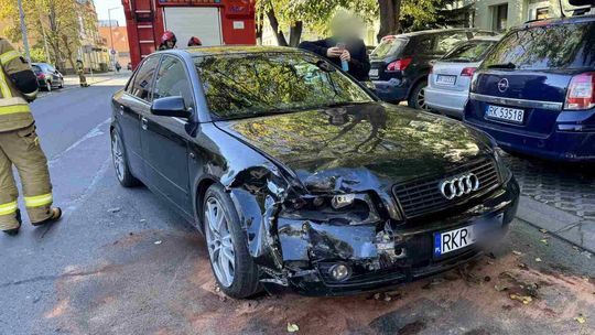 Kolizja Audi i Toyoty na Kolejowej