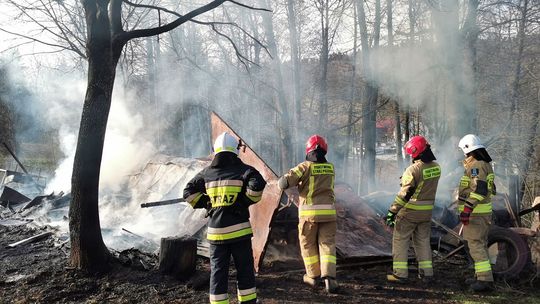Korczyna: Pożar budynku gospodarczego