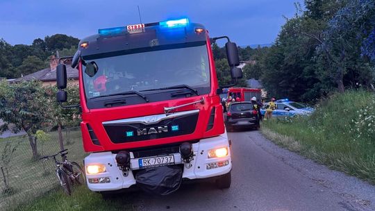 Korczyna. Zderzenie samochodu osobowego z jednośladem