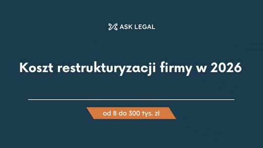 Koszt restrukturyzacji firmy 2026 - od 8 do 300 tys. zł