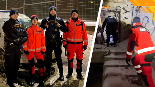 Krośnieńscy strażnicy miejscy i ratownicy ramię w ramię, w zimowej akcji ratowania życia Krośnieńscy strażnicy miejscy i ratownicy ramię w ramię, w zimowej akcji ratowania życia