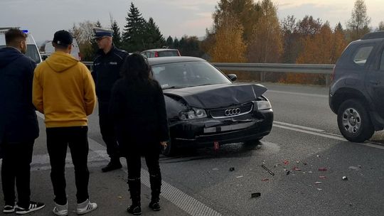 KROSNO/DK28: Kolejna kolizja na wiadukcie