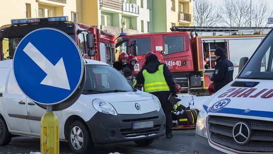 KROSNO: Potrącenie rowerzysty na rondzie