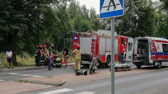 KROSNO: Ranna motocyklistka na ul. Zręcińskiej