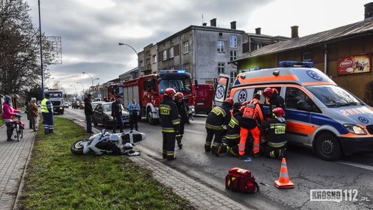 Krosno: Wypadek motocyklisty na Krakowskiej