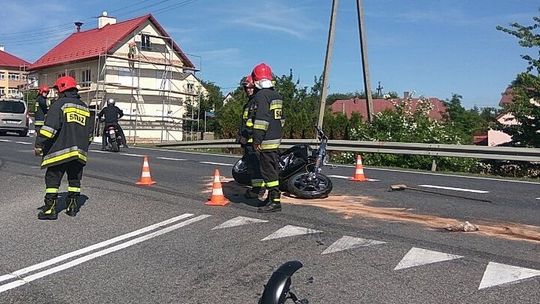 ŁĘŻANY: Wypadek motocyklisty