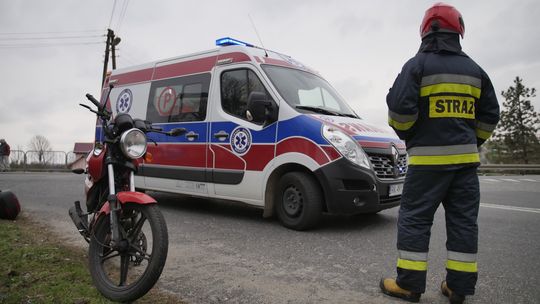 ŁĘŻANY: Wypadek z udziałem motocyklisty