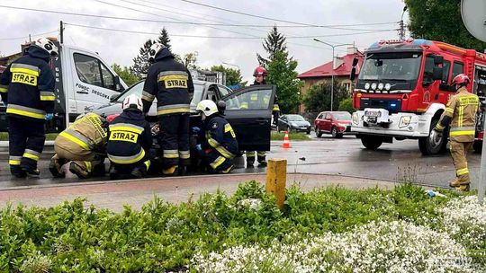 Łężany. Zderzenie samochodów na skrzyżowaniu DK19