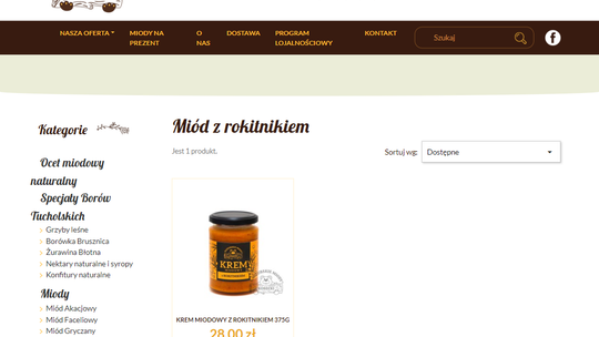 Miód z rokitnikiem w sklepie Kaszubskie Miody