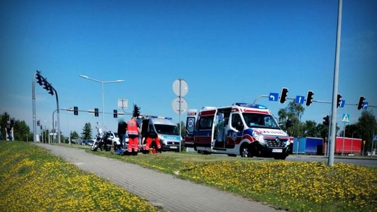 Motocyklista ranny w kolizji na skrzyżowaniu