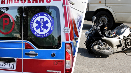 Motorowerzysta z trzema promilami trafił do szpitala po wypadku w Teodorówce