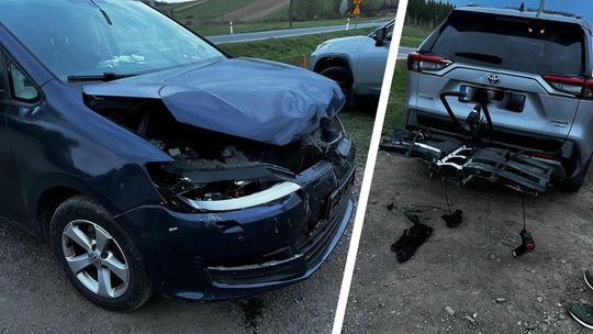 Najechanie na DK28 w Sieniawie