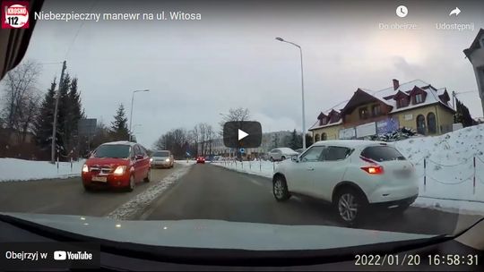 Niebezpieczny manewr kierowcy na ul. Witosa [NAGRANIE]