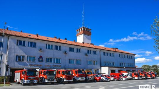 Niecodzienny pokaz wozów strażackich z Krosna