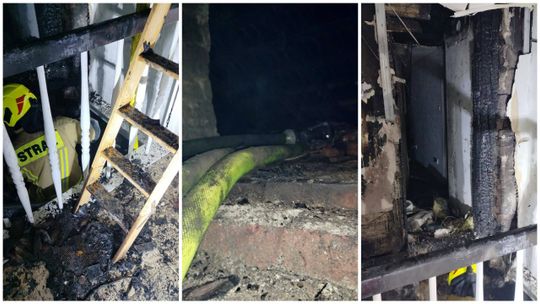 Nocny pożar poddasza jednego z domów w Rymanowie