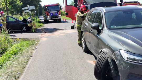Odrzykoń. Zderzenie Volvo i Opla