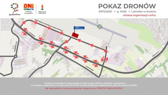 Organizacja ruchu przy lotnisku podczas Dron Show
