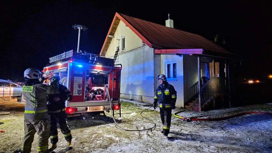 Posada Jaśliska. Pożar wewnątrz budynku