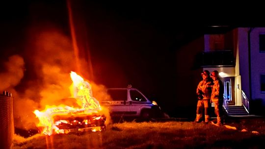 Potok. Pożar samochodu przy DK28