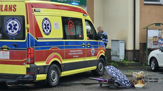 Potrącenie rowerzystki w Chlebnej