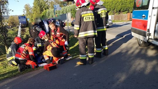 Potrącenie rowerzystki w Korczynie