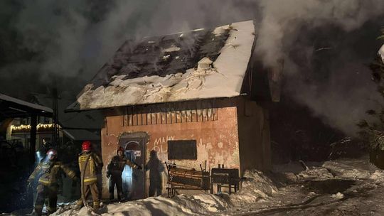 Pożar budynku gospodarczego na Skrajnej