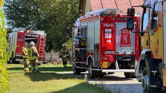 Pożar budynku gospodarczego w Korczynie