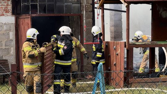 Pożar budynku gospodarczego w Potoku