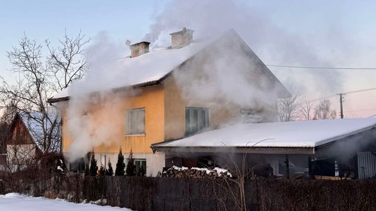Pożar budynku w Bratkówce