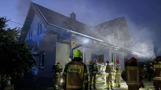 Pożar budynku w Dobieszynie