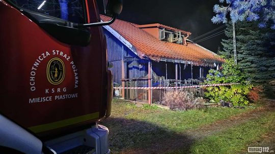 Pożar budynku w Miejscu Piastowym