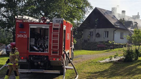 Pożar domu w Komborni