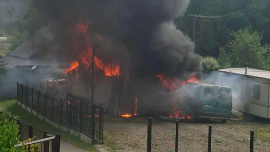 Pożar garażu w Teodorówce
