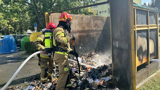 Pożar kontenera przy Bohaterów Westerplatte