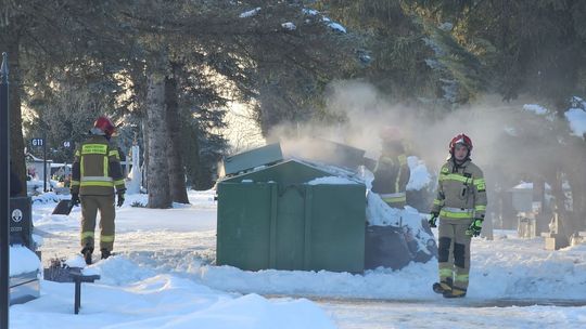 Pożar na krośnieńskim cmentarzu